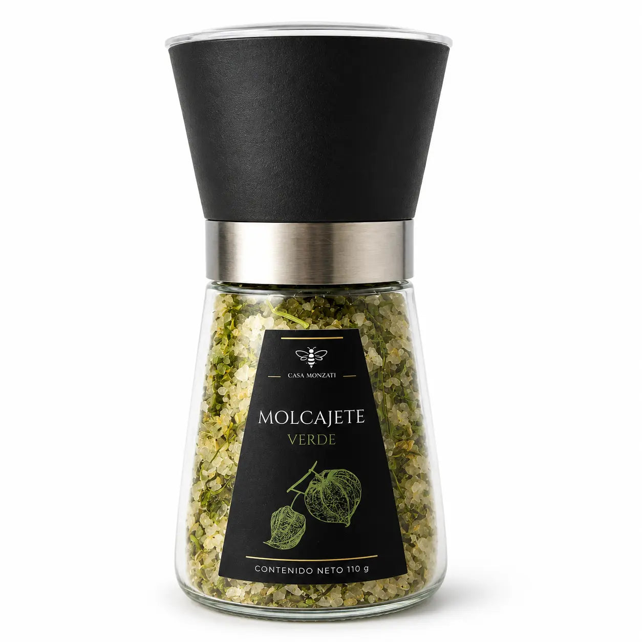 Sal marina artesanal Molcajete Verde de Casa Monzati con tomate verde, chile y cilantro - 255g
