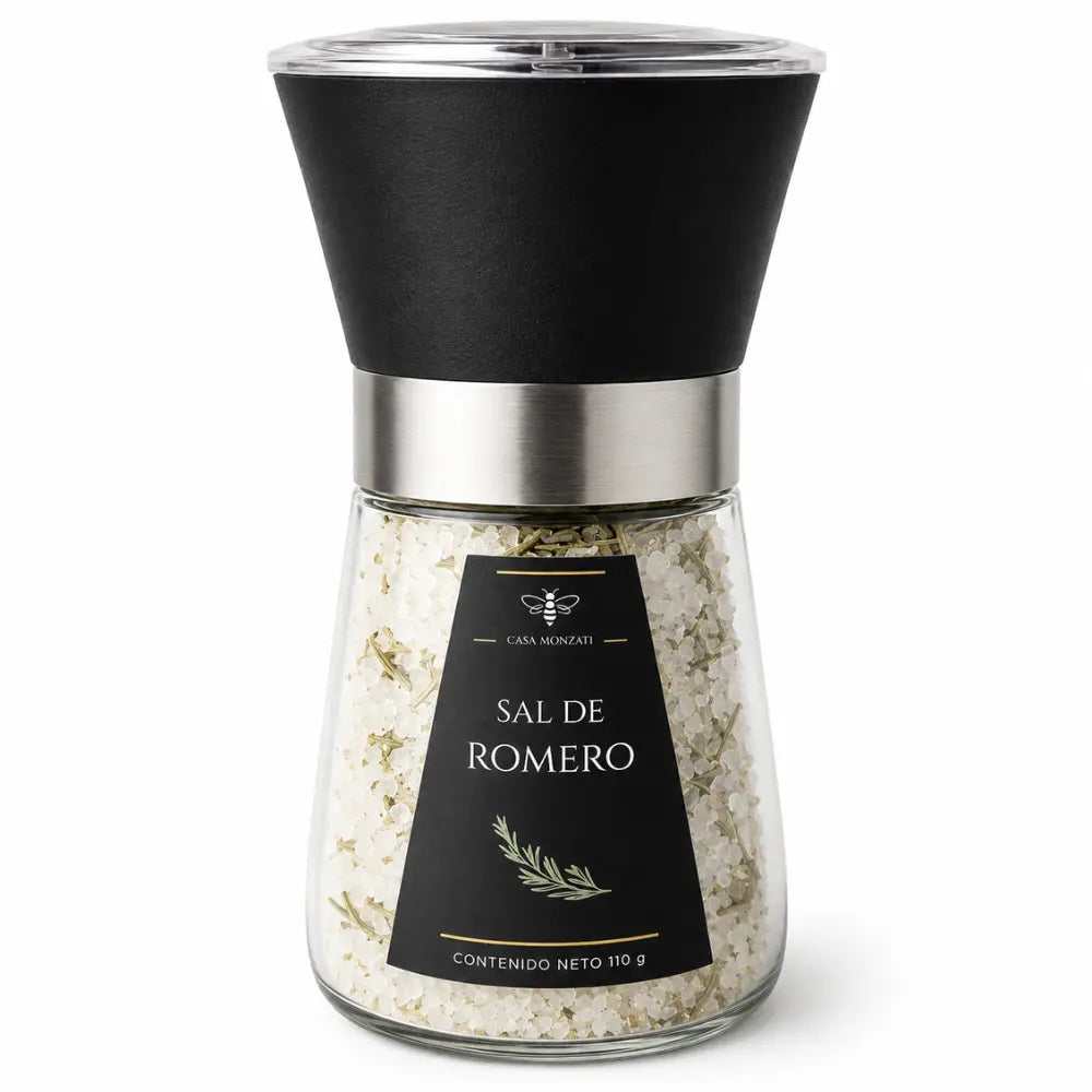 Sal marina artesanal Sal de Romero de Casa Monzati con romero fresco - 255g
