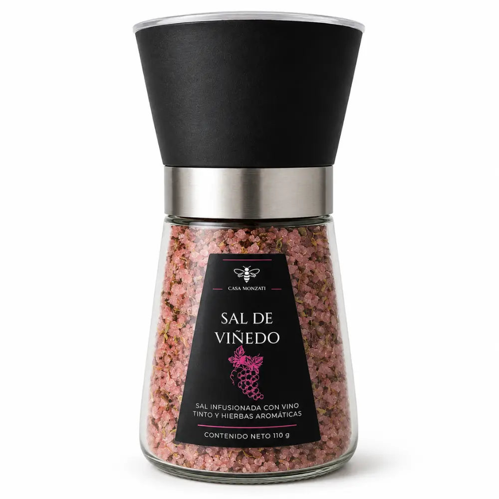 Sal marina artesanal Sal de Viñedo de Casa Monzati con vino tinto y hierbas de olor - 255g
